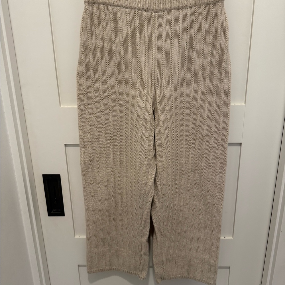 Madewell women’s Beige Knit Wide-Leg Pants